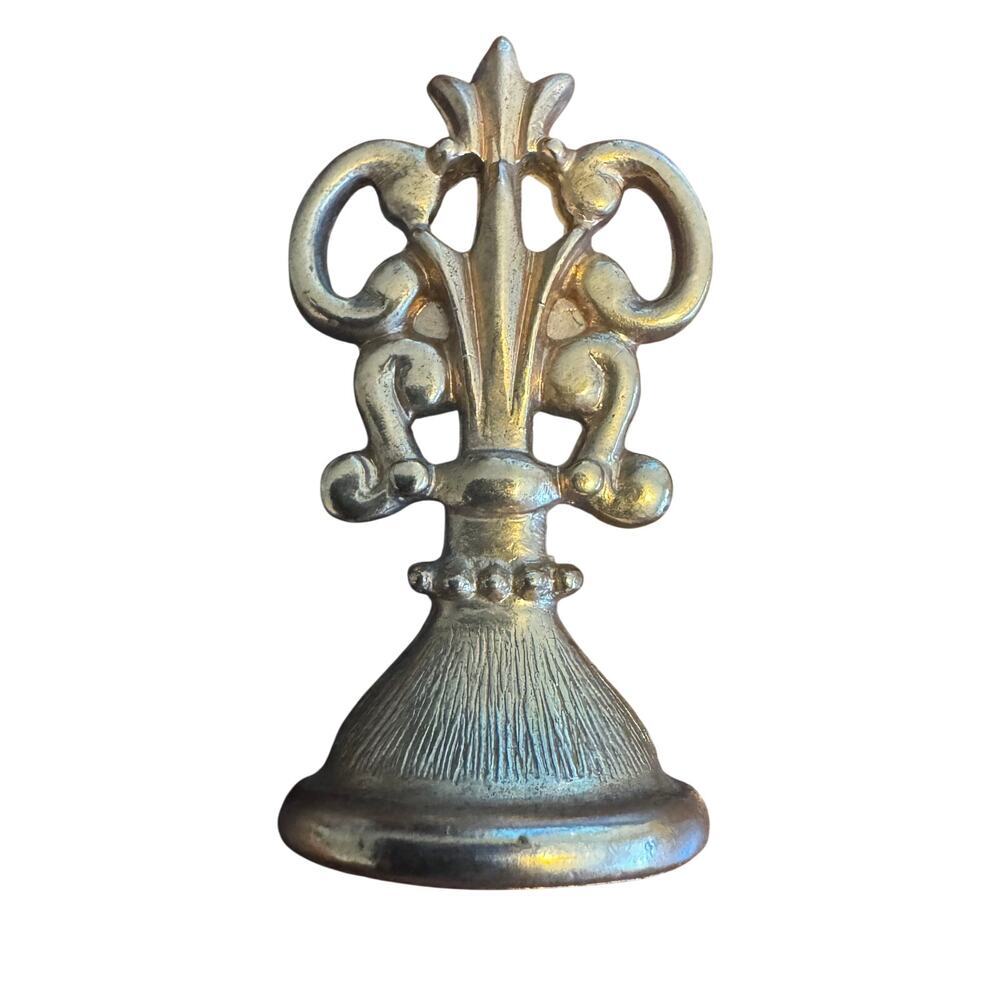 Antique Gold Brass Fleur-De-Lis Wax Seal Stamp